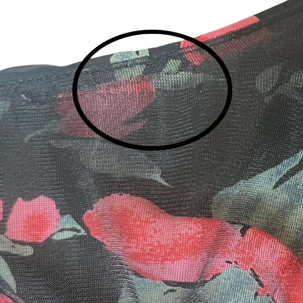 Vintage 90s All That Jazz Floral Dress XS/S Flutter Sleeve Blouson Midi Boho - Picture 9 of 9